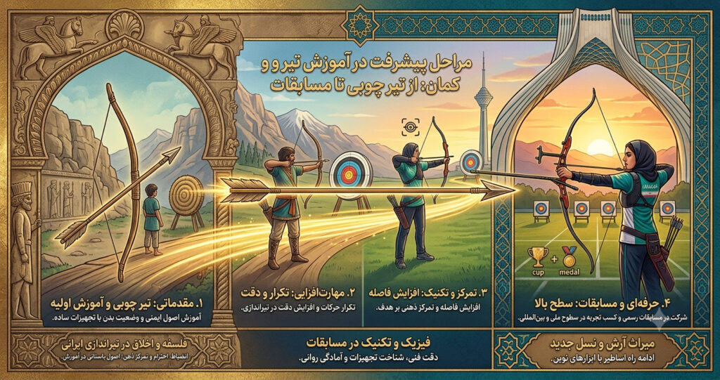 مراحل پیشرفت در آموزش تیر و کمان
