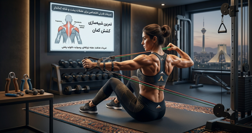 تمرینات قدرتی اختصاصی برای عضلات پشت و شانه کماندار